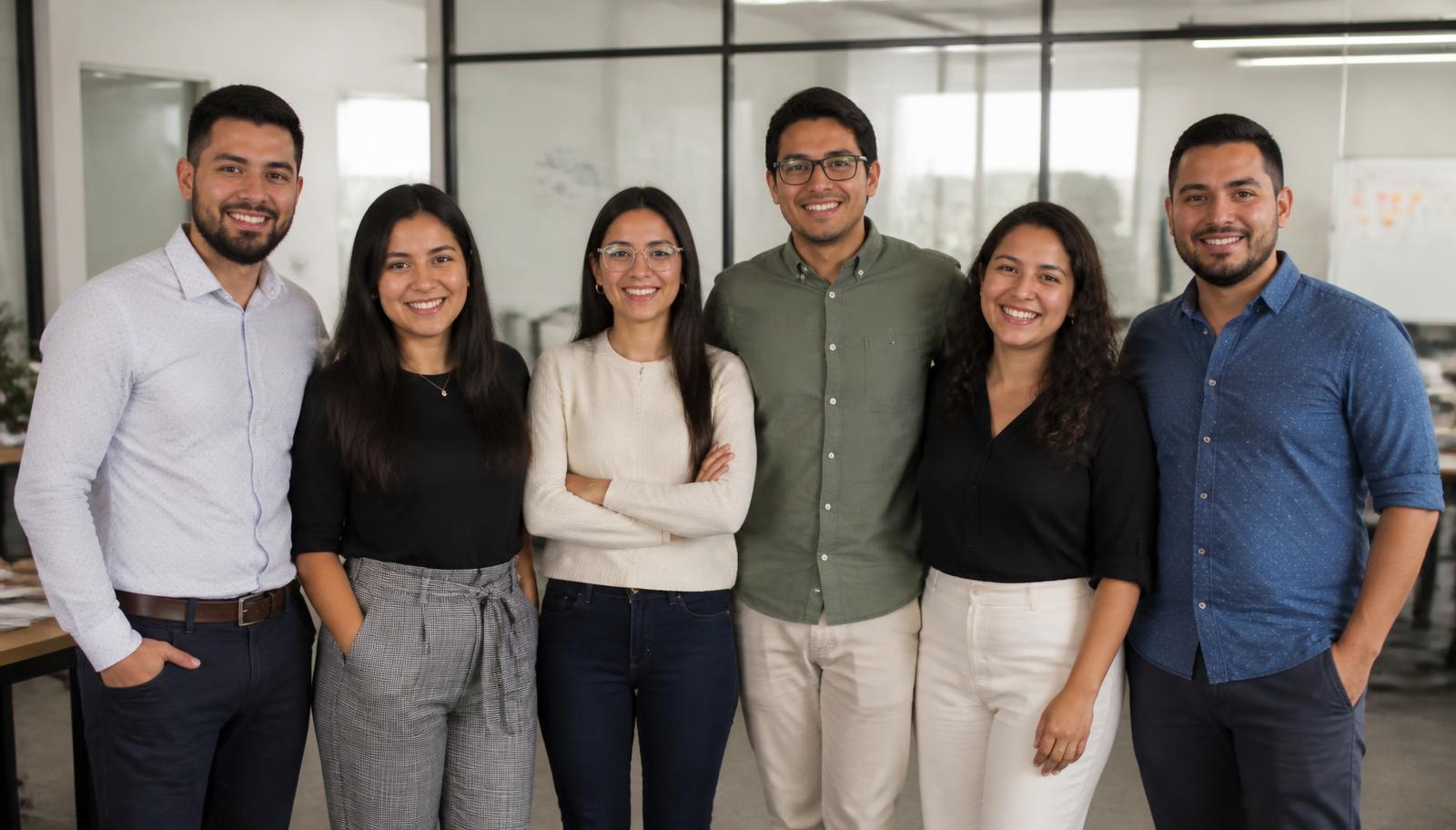 Equipo de trabajo en una oficina